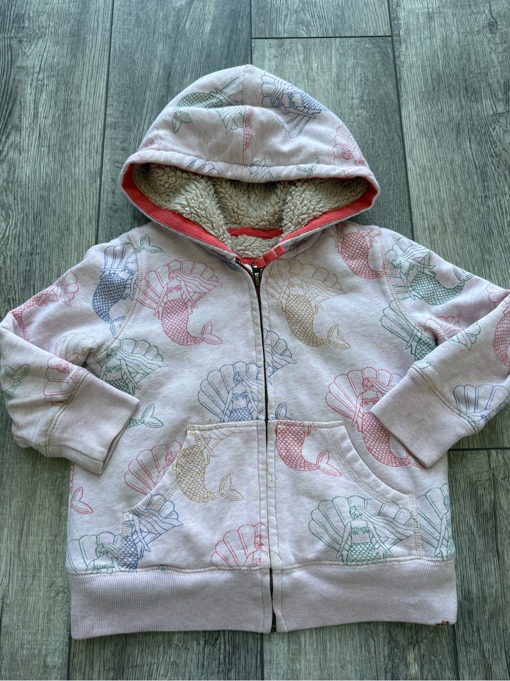 Mini Boden 4/5 Mermaid Sherpa Jacket